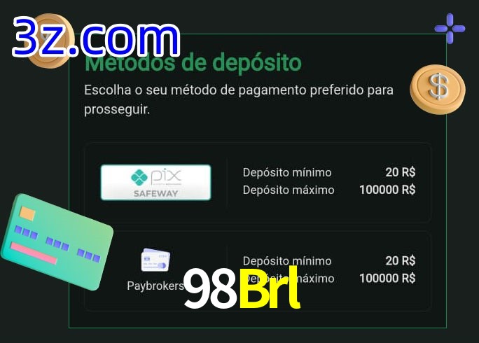 O cassino 98Brl oferece uma grande variedade de métodos de pagamento